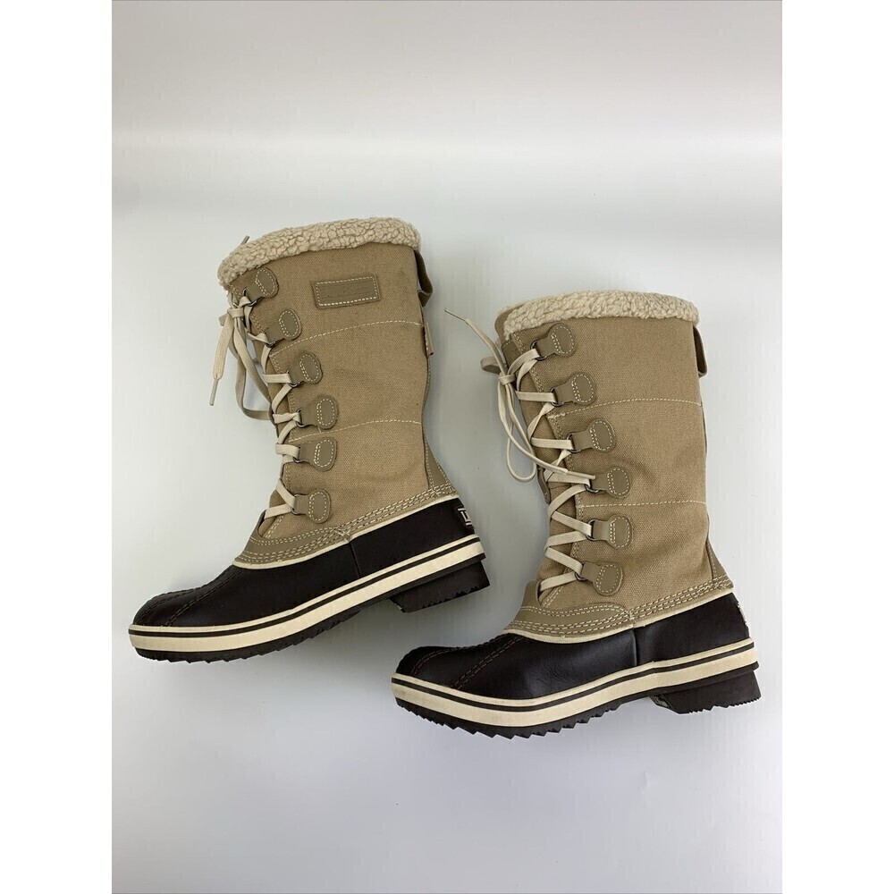 BOGO LL Bean Rangeley Insulated Pac Boots Tan Canvas Lace Up Waterproof 502965 6 - Picture 8 of 13